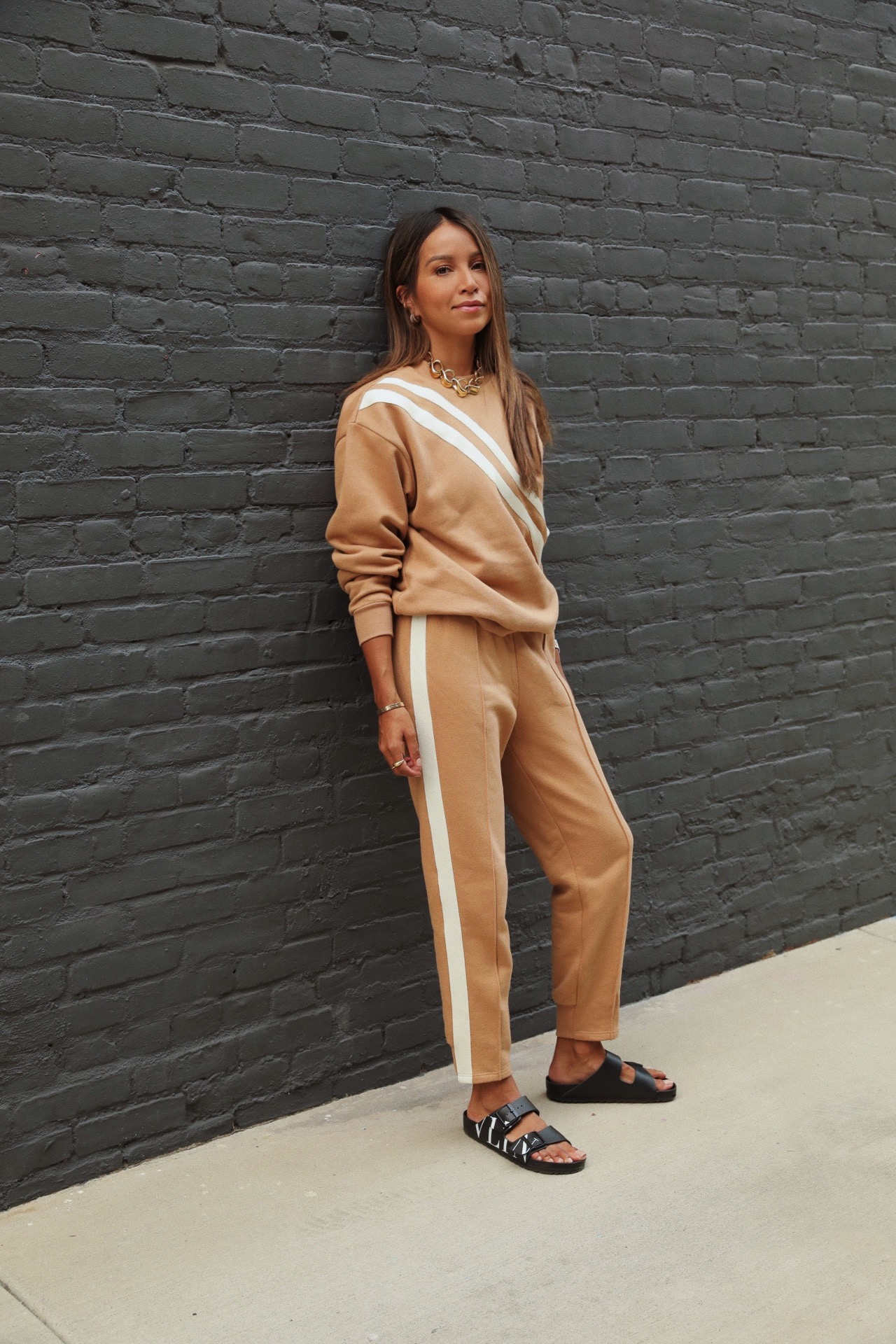 light brown sweatsuit